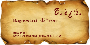 Bagnovini Áron névjegykártya